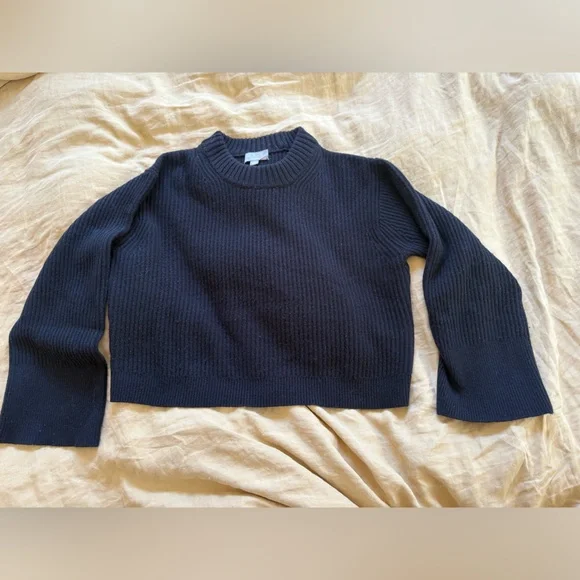 J. Crew Ribbed Cashmere Cropped Sweater (Size Small) - Picture 3 of 7